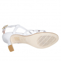 Sandalo da donna a listini in pelle bianca e tacco a rocchetto 8 - Misure disponibili: 32, 33, 34, 42, 43, 44, 45