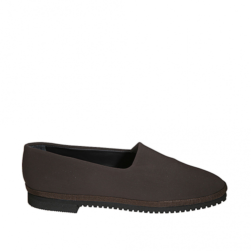 Mocassin frioulanes pour femmes en tissu elastique marron talon 2 - Pointures disponibles:  33, 35, 44