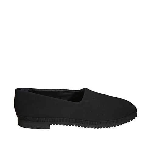 Mocassin frioulanes pour femmes en tissu elastique noir talon 2 - Pointures disponibles:  35