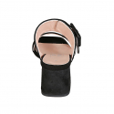 Mule pour femmes avec boucle ajustable en daim noir talon 5 - Pointures disponibles:  43