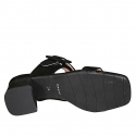 Mule pour femmes avec boucle ajustable en daim noir talon 5 - Pointures disponibles:  43