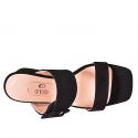 Mule pour femmes avec boucle ajustable en daim noir talon 5 - Pointures disponibles:  43
