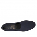 Mocasino fruilano para mujer en tejido elastico azul oscuro tacon 2 - Tallas disponibles:  33, 34, 35
