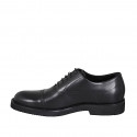 Chaussure richelieu à lacets avec bout droit pour hommes en cuir noir - Pointures disponibles:  46, 49, 50, 51
