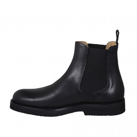 Botin casual para hombre con elasticos en piel negra - Tallas disponibles:  38, 46, 47, 51 2