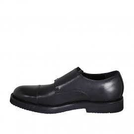Zapato elegante para hombres con hebillas y puntera en piel negra - Tallas disponibles:  38, 46, 50, 51 2