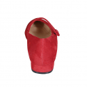 Mary Jane pointue pour femmes avec courroie en daim rouge et talon 2 - Pointures disponibles:  33