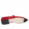 Mary Jane pointue pour femmes avec courroie en daim rouge et talon 2 - Pointures disponibles:  33