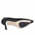 Escarpin pour femmes à bout pointu en cuir de couleur noir talon 8 - Pointures disponibles:  43, 45