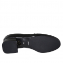 Mocasin pour femmes en cuir noir avec accessoire et talon 4 - Pointures disponibles:  33, 43, 44