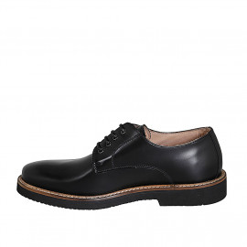 Scarpa casual stringata da uomo modello derby in pelle abrasivata nera - Misure disponibili: 46, 47, 50, 51 2