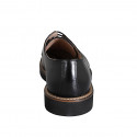 Zapato casual derby para hombre con cordones en piel cepillada negra - Tallas disponibles:  46, 47, 50, 51