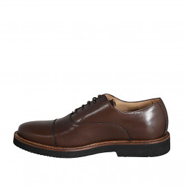 Scarpa Oxford stringata con puntale da uomo in pelle marrone - Misure disponibili: 46, 50, 51 2