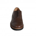 Chaussure Oxford à lacets avec bout droit pour hommes en cuir marron - Pointures disponibles:  46, 50, 51