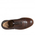 Chaussure Oxford à lacets avec bout droit pour hommes en cuir marron - Pointures disponibles:  46, 50, 51