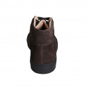 Zapato casual alto al tobillo con cordones y plantilla amovible en gamuza marron - Tallas disponibles:  46