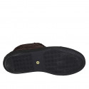 Zapato casual alto al tobillo con cordones y plantilla amovible en gamuza marron - Tallas disponibles:  46