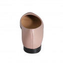 Woman's pointy ballerina shoe in rose leather heel 1 - Available sizes:  32, 33, 35, 43, 44, 45