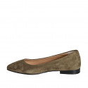 Ballerine à bout pointu pour femmes en daim vert talon 1 - Pointures disponibles:  33, 35