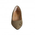 Ballerine à bout pointu pour femmes en daim vert talon 1 - Pointures disponibles:  33, 35