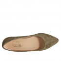 Ballerine à bout pointu pour femmes en daim vert talon 1 - Pointures disponibles:  33, 35