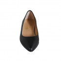 Ballerine à bout pointu pour femmes en cuir noir avec talon 1 - Pointures disponibles:  45