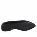 Ballerine à bout pointu pour femmes en cuir noir avec talon 1 - Pointures disponibles:  45