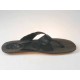 Men's flip-flop mules in black printed leather - Available sizes:  47