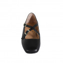 Mary Jane pour femmes avec bout carré et courroies en cuir noir talon 1 - Pointures disponibles:  33, 42