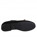 Mary Jane pour femmes avec bout rondu et courroies en daim noir talon 1 - Pointures disponibles:  34, 42, 43