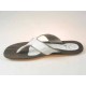 Men's flip-flop mules in white printed leather - Available sizes:  47