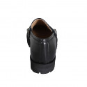 Mocassin pour femmes avec goujons en cuir noir talon 3 - Pointures disponibles:  32, 35, 42, 44, 45, 46