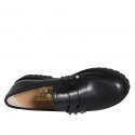 Mocassin pour femmes avec goujons en cuir noir talon 3 - Pointures disponibles:  32, 35, 42, 44, 45, 46