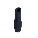 Bottines à bout pointu pour femmes avec fermeture éclair en daim bleu talon 1 - Pointures disponibles:  32, 33, 35, 42, 43, 45