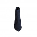 Bottines à bout pointu pour femmes avec fermeture éclair en daim bleu talon 1 - Pointures disponibles:  32, 33, 35, 42, 43, 45