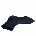 Bottines à bout pointu pour femmes avec fermeture éclair en daim bleu talon 1 - Pointures disponibles:  32, 33, 35, 42, 43, 45