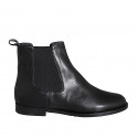 Woman's ankle boot in black leather with elastic bands heel 2 - Available sizes:  32, 35, 43
