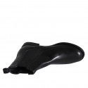Woman's ankle boot in black leather with elastic bands heel 2 - Available sizes:  32, 35, 43