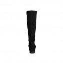 Woman's boot with zipper and elastic band in black suede heel 2 - Available sizes:  33