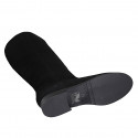 Woman's boot with zipper and elastic band in black suede heel 2 - Available sizes:  33