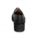 Chaussure à lacets derby pour femmes en cuir noir avec talon 5 - Pointures disponibles:  32, 42, 44, 45