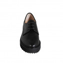Chaussure à lacets derby pour femmes en cuir noir avec talon 5 - Pointures disponibles:  32, 42, 44, 45