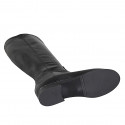 Woman's boot with zipper and elastic band in black leather heel 2 - Available sizes:  33