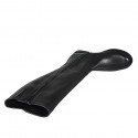 Woman's boot with zipper and elastic band in black leather heel 2 - Available sizes:  33
