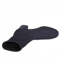Woman's ankle boot in blue elastic fabric heel 5 - Available sizes:  32, 33, 35, 42, 44, 45