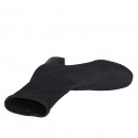 Woman's ankle boot in black elastic fabric heel 5 - Available sizes:  32, 33, 34, 35, 44, 45, 46