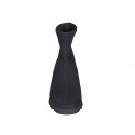 Woman's ankle boot in black elastic fabric wedge heel 3 - Available sizes:  32, 33, 34, 42, 46