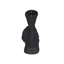 Woman's ankle boot in black elastic fabric wedge heel 3 - Available sizes:  32, 33, 34, 42, 46