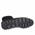 Woman's ankle boot in black elastic fabric wedge heel 3 - Available sizes:  32, 33, 34, 42, 46
