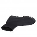 Woman's ankle boot in black elastic fabric wedge heel 3 - Available sizes:  32, 33, 34, 42, 46